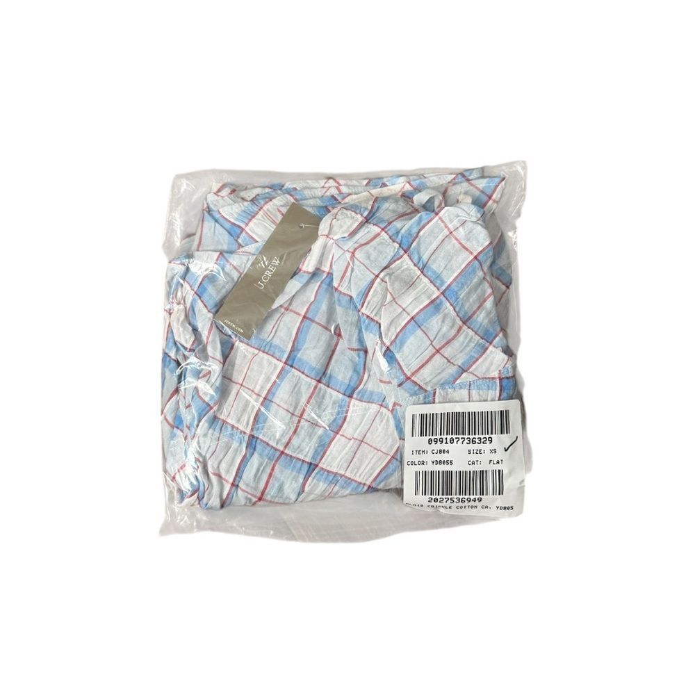 NWT J CREW Sheer crinkled camisole and skirt set in plaid - Picture 6 of 7